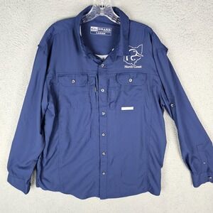 Drake North Coast Fishing Shirt Men's Large Chest Pockets LS Vented Button-Up